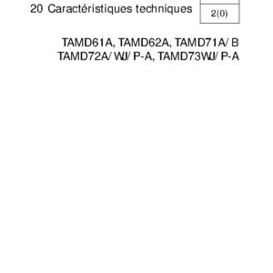 7740188 M.ATELIER D61-D62-D71-D72-D73 Caractéristiques Techniques